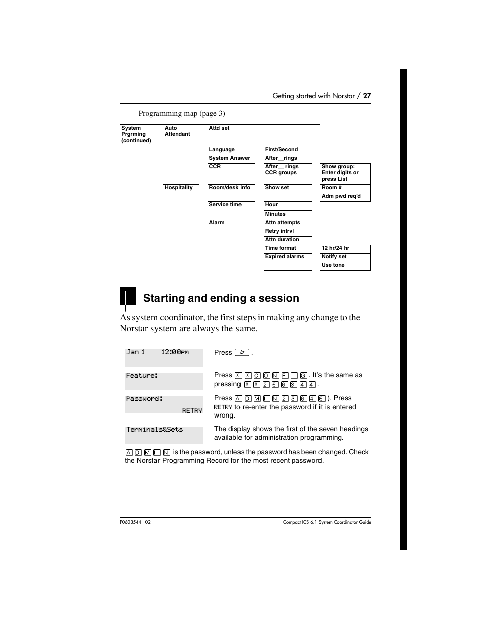 Starting and ending a session, Starting and ending a session 27 | Nortel Networks 6.1 User Manual | Page 27 / 278
