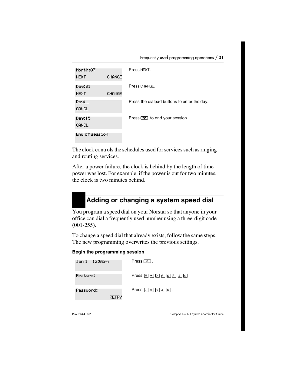 Adding or changing a system speed dial, Adding or changing a system speed dial 31 | Nortel Networks 6.1 User Manual | Page 31 / 278