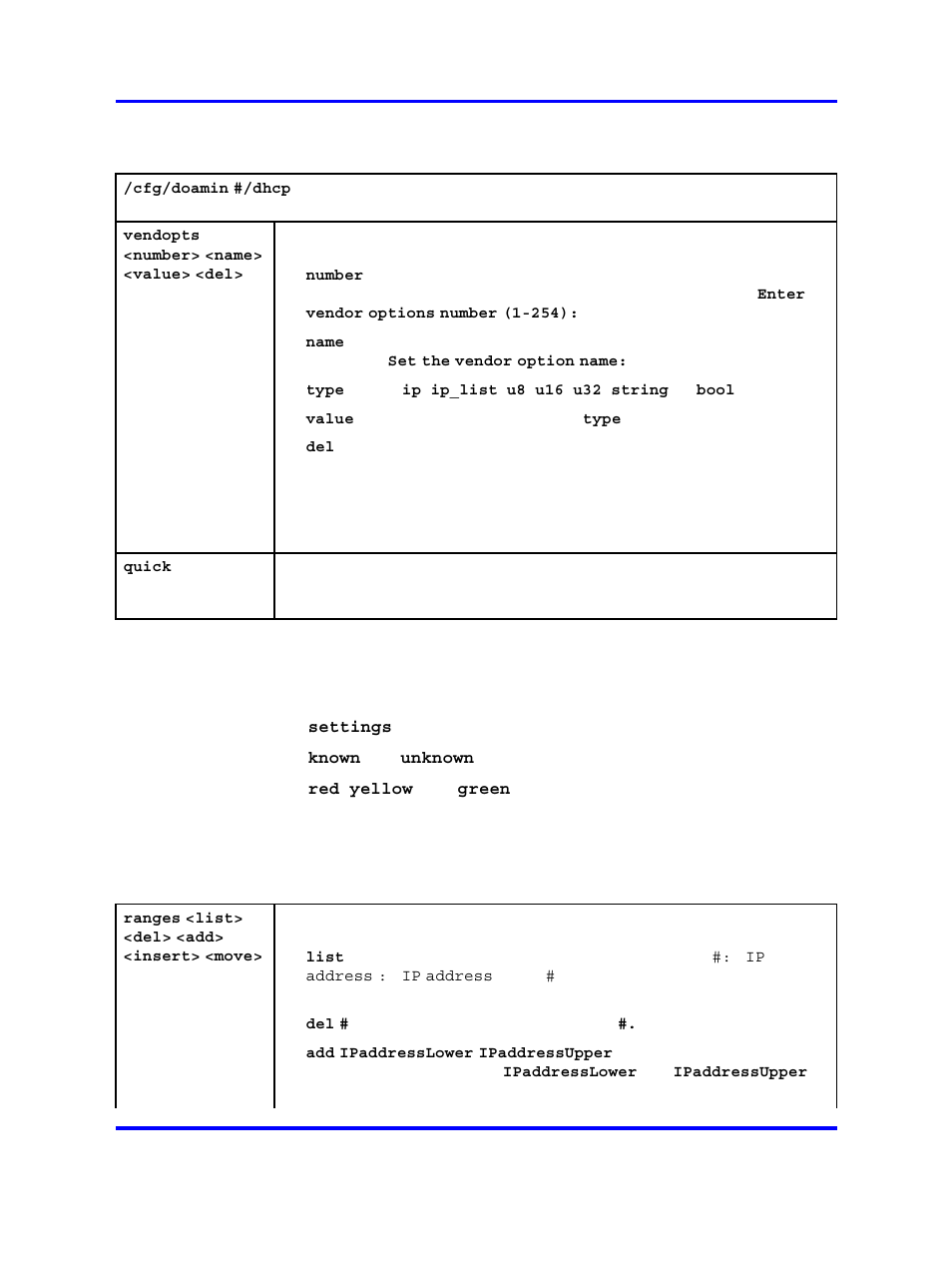 Dhcp settings menu, Dhcp | Nortel Networks 5500 series User Manual | Page 117 / 526