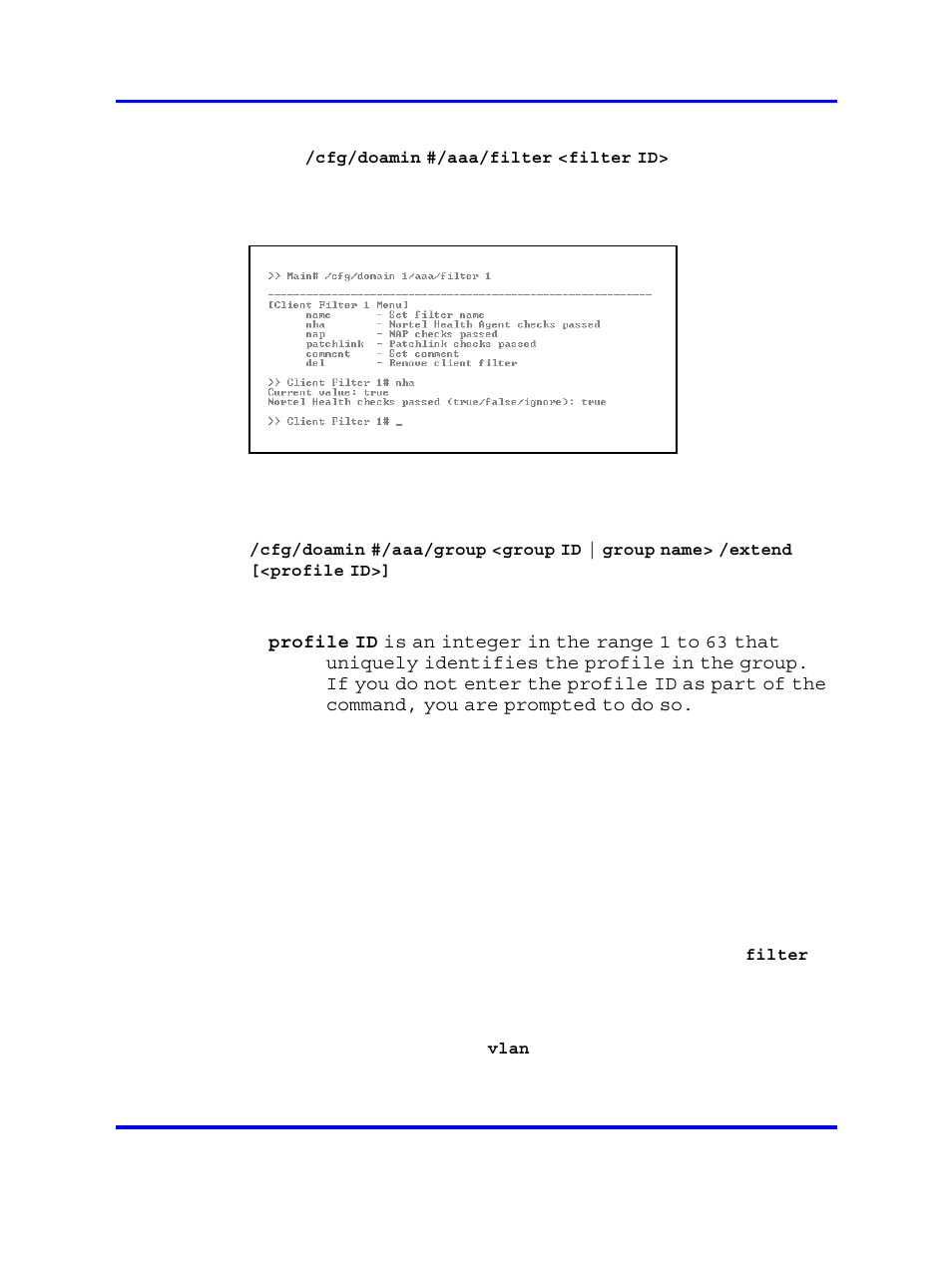 Configuring extended profiles, Configuring | Nortel Networks 5500 series User Manual | Page 164 / 526
