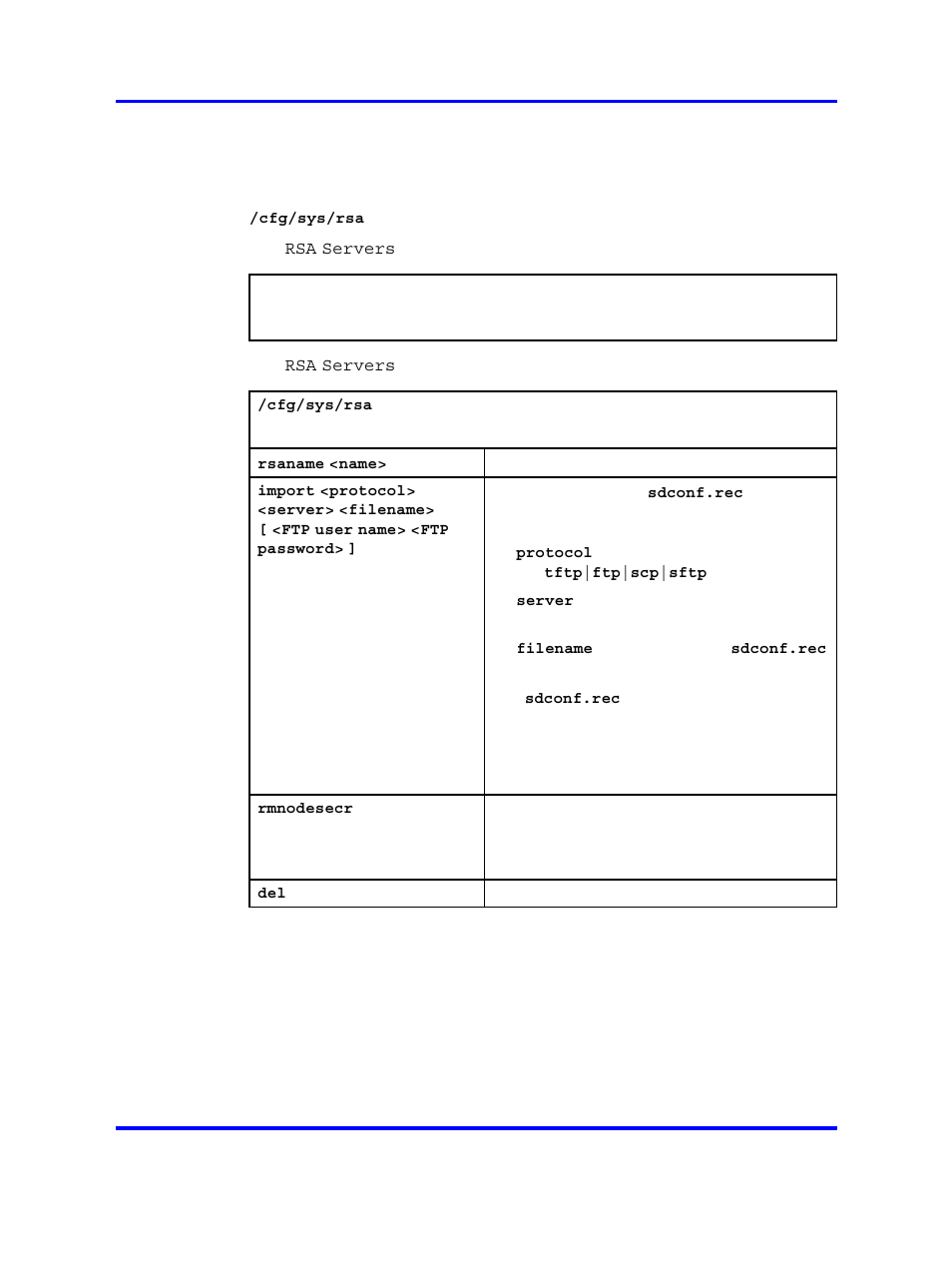 Configuring rsa servers, Configuring syslog servers | Nortel Networks 5500 series User Manual | Page 279 / 526