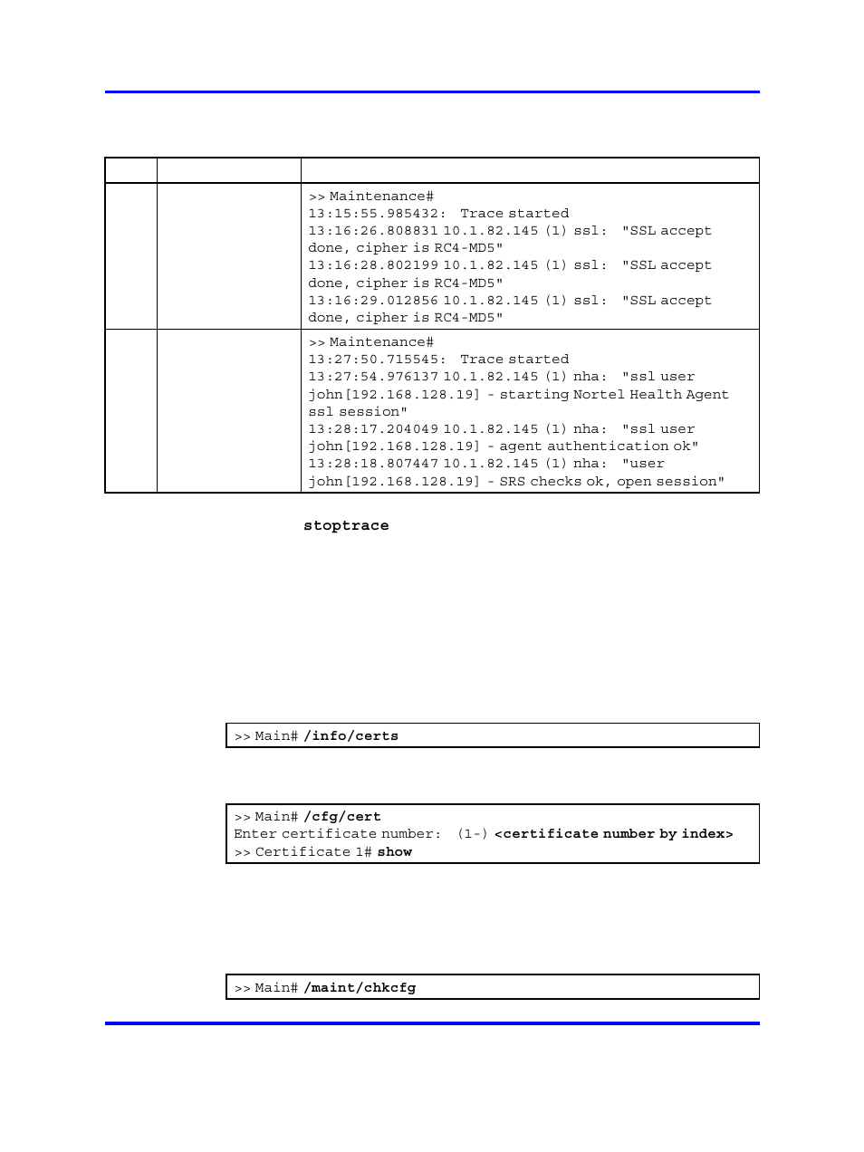 System diagnostics, Installed certificates, Network diagnostics | Nortel Networks 5500 series User Manual | Page 410 / 526