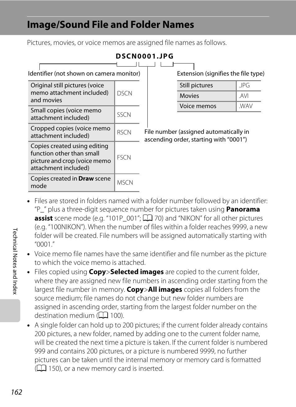 Image/sound file and folder names, A 162) for, A 162) | A 162). onl, A 162). the editing f, A 162) from memory | Nortel Networks S4000 User Manual | Page 174 / 196