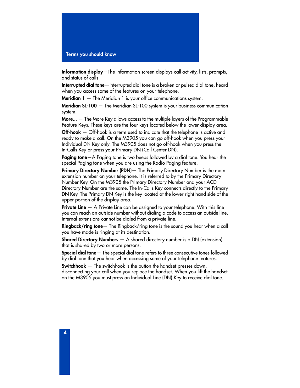 Nortel Networks M3905 User Manual | Page 12 / 92