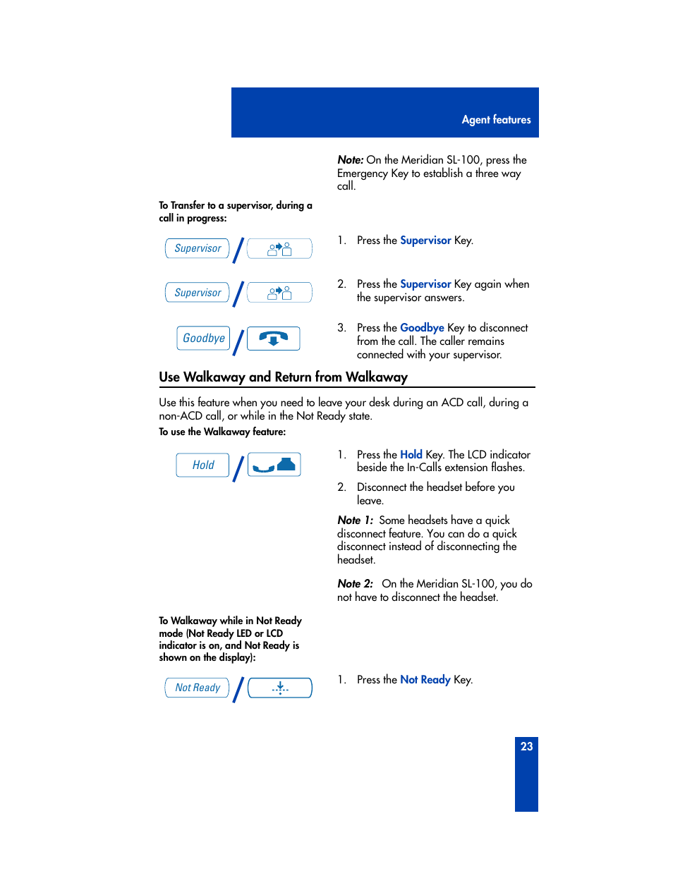 Use walkaway and return from walkaway | Nortel Networks M3905 User Manual | Page 31 / 92