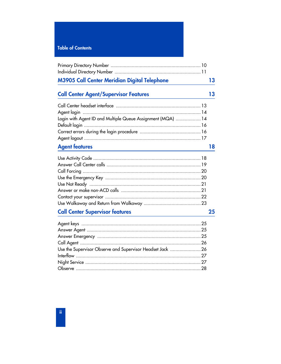 Nortel Networks M3905 User Manual | Page 4 / 92