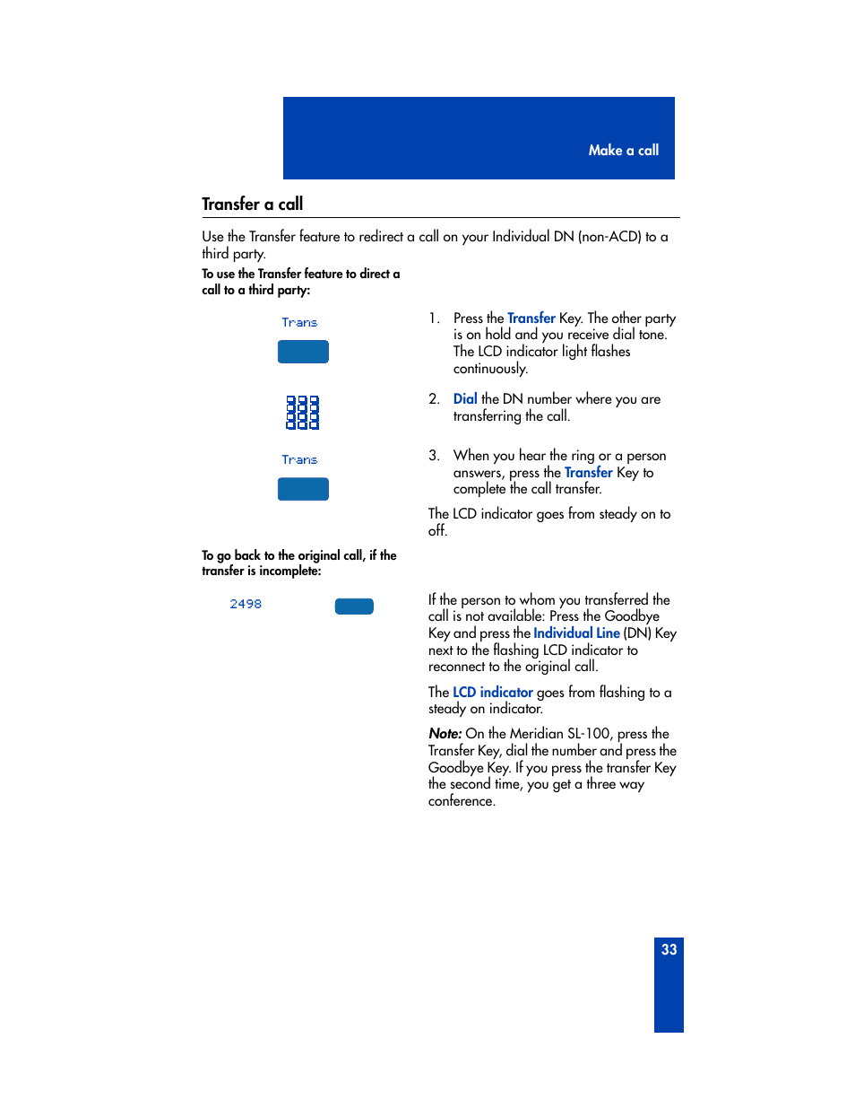 Transfer a call | Nortel Networks M3905 User Manual | Page 41 / 92