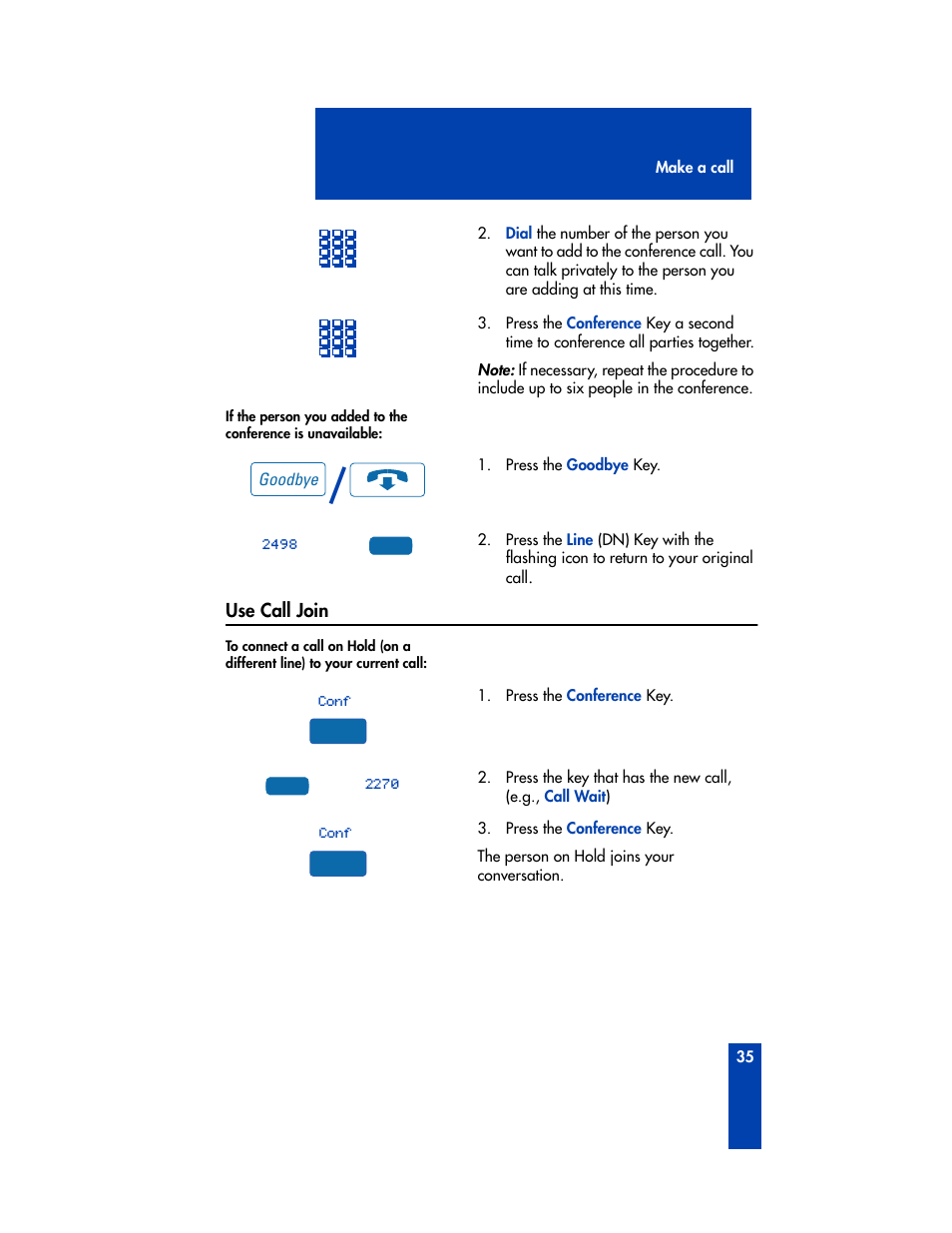 Use call join | Nortel Networks M3905 User Manual | Page 43 / 92