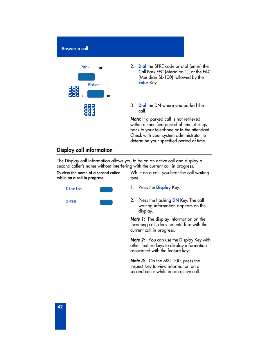 Display call information | Nortel Networks M3905 User Manual | Page 50 / 92