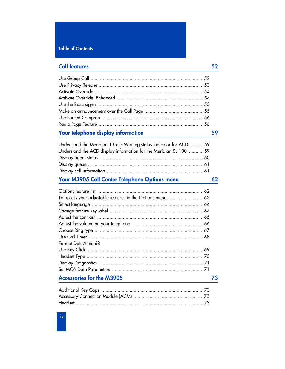 Nortel Networks M3905 User Manual | Page 6 / 92