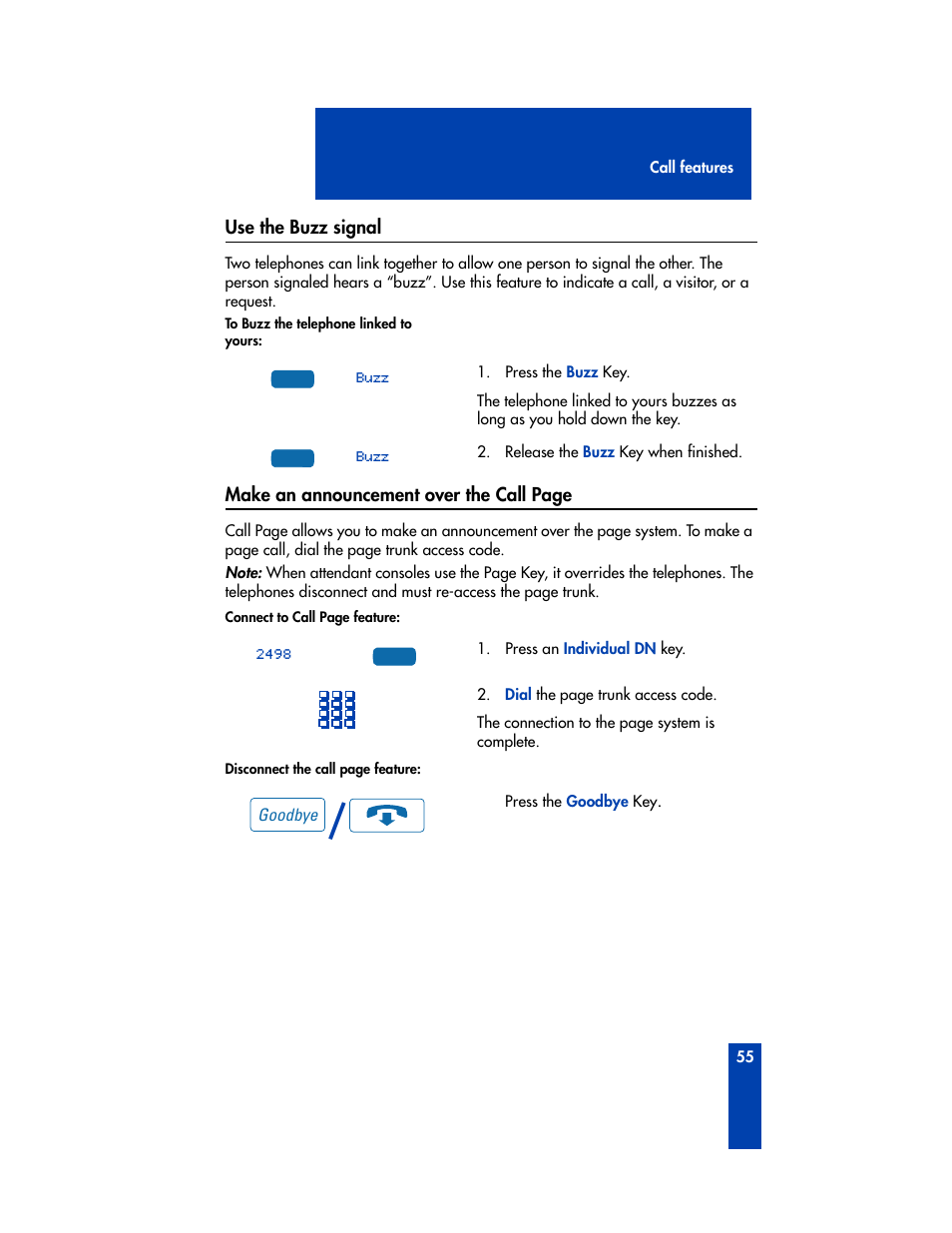 Use the buzz signal | Nortel Networks M3905 User Manual | Page 63 / 92