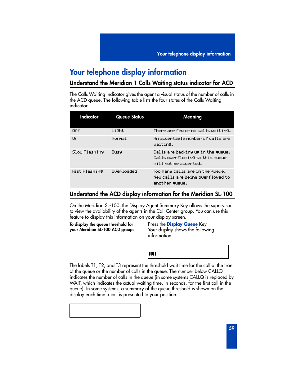 Your telephone display information | Nortel Networks M3905 User Manual | Page 67 / 92