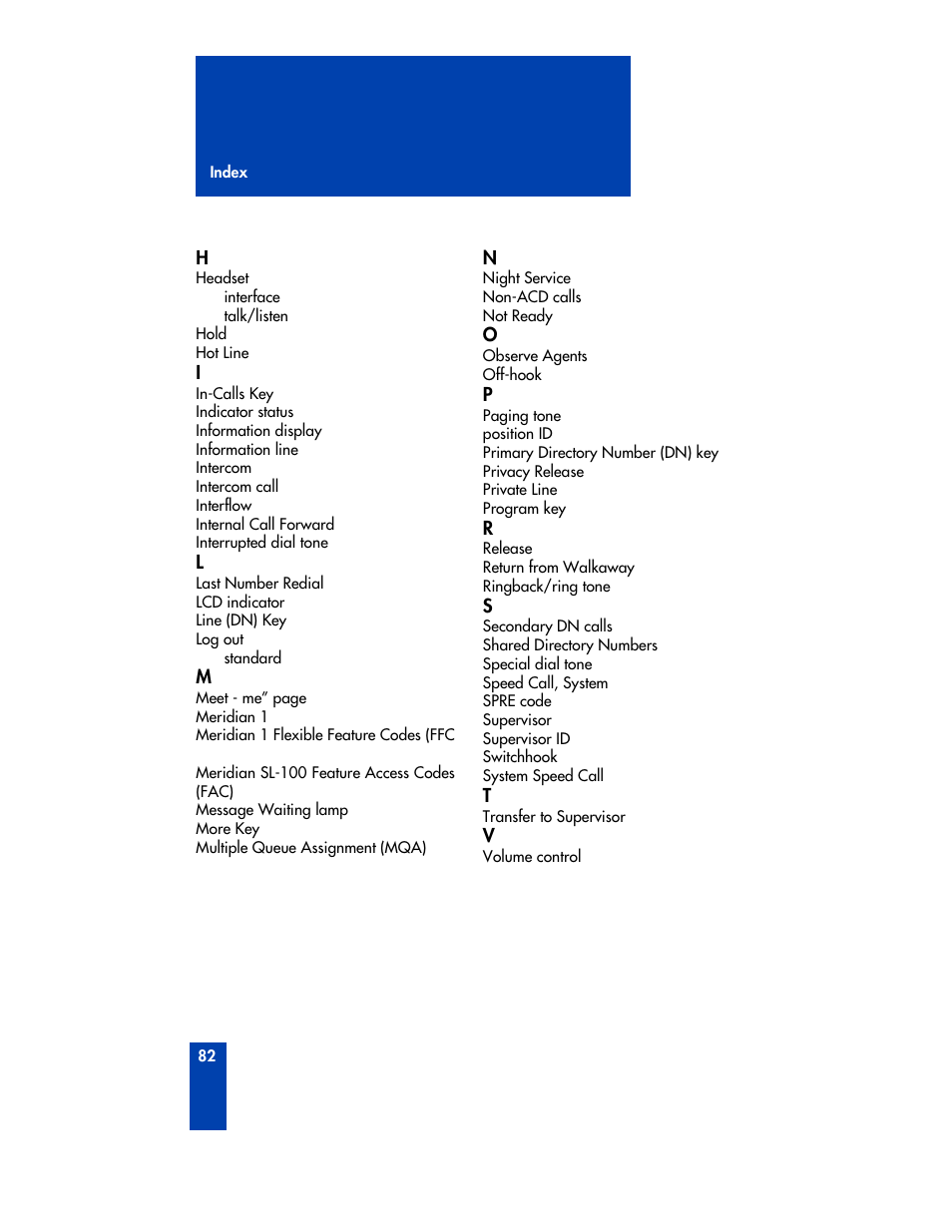 Nortel Networks M3905 User Manual | Page 90 / 92