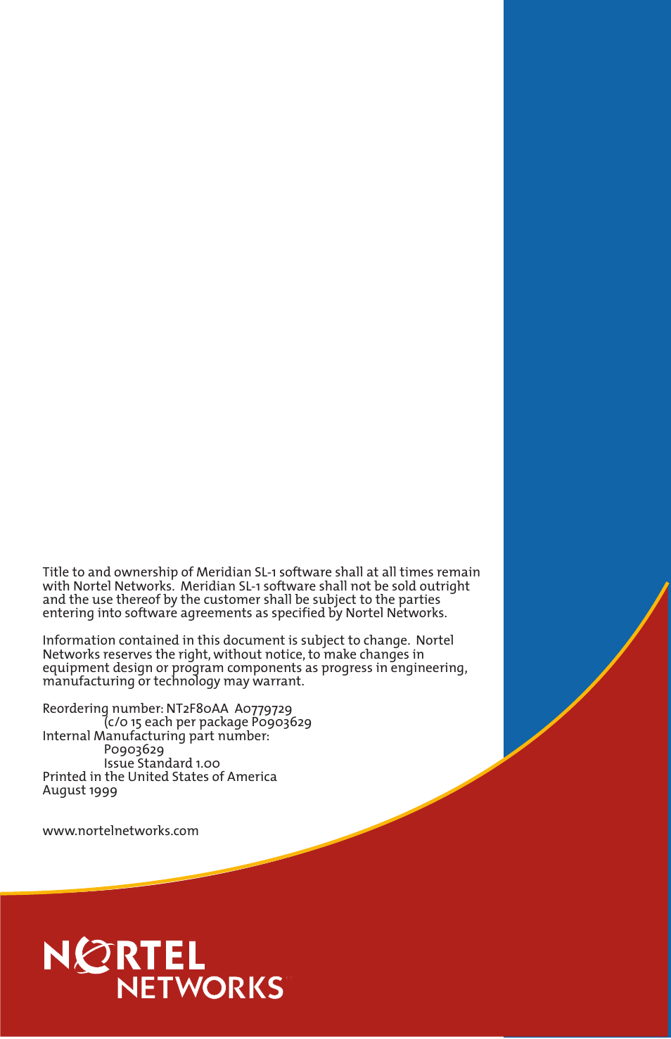 Back | Nortel Networks M3905 User Manual | Page 92 / 92