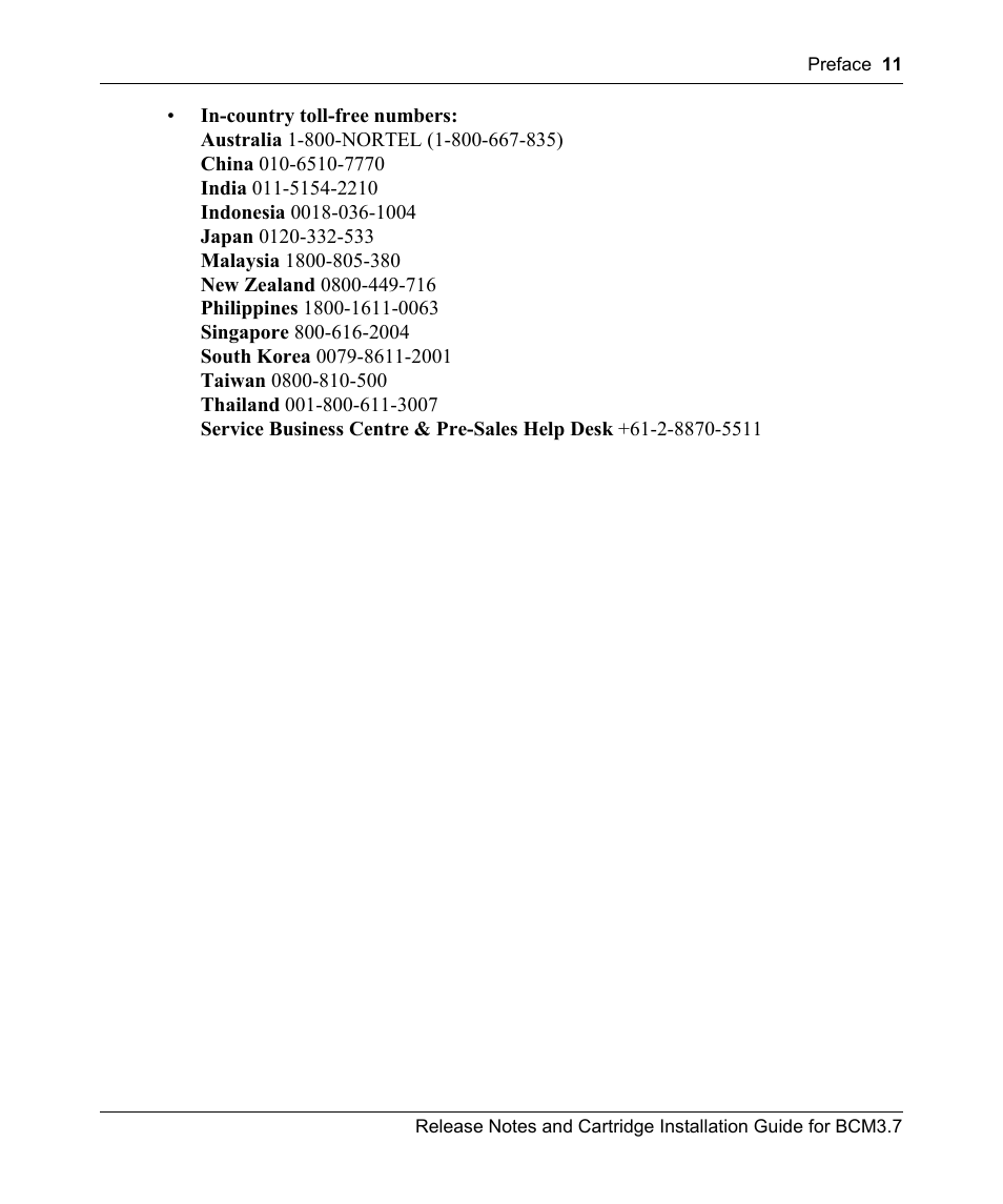 Nortel Networks Cartridge User Manual | Page 11 / 36