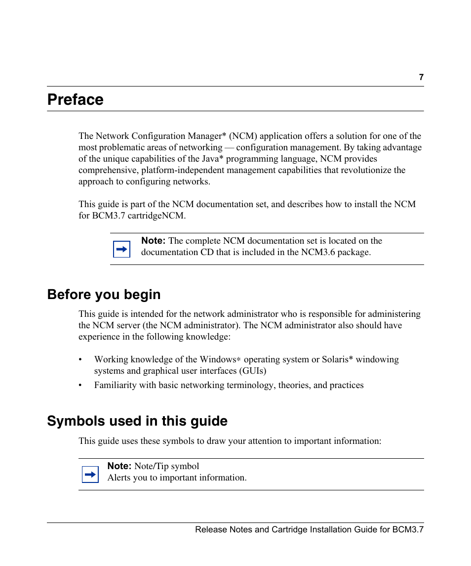 Preface, Before you begin, Symbols used in this guide | Nortel Networks Cartridge User Manual | Page 7 / 36