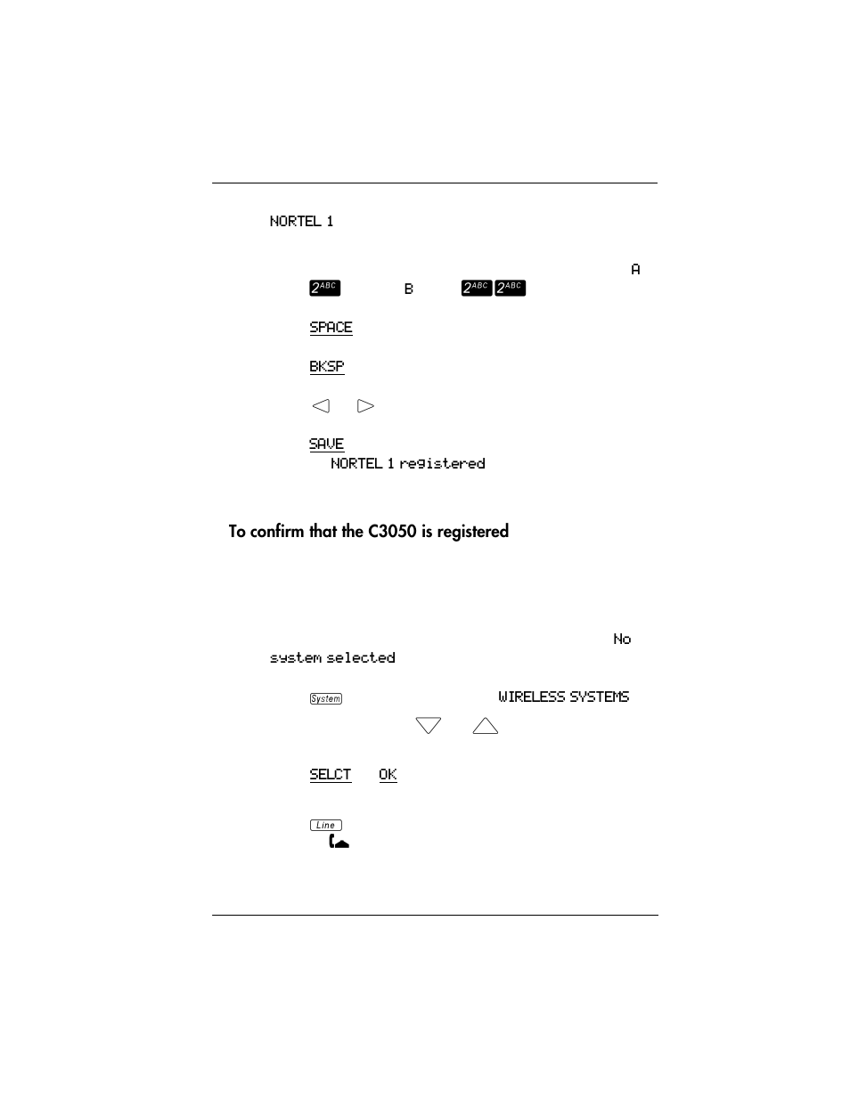 To confirm that the c3050 is registered | Nortel Networks 03050 User Manual | Page 11 / 22