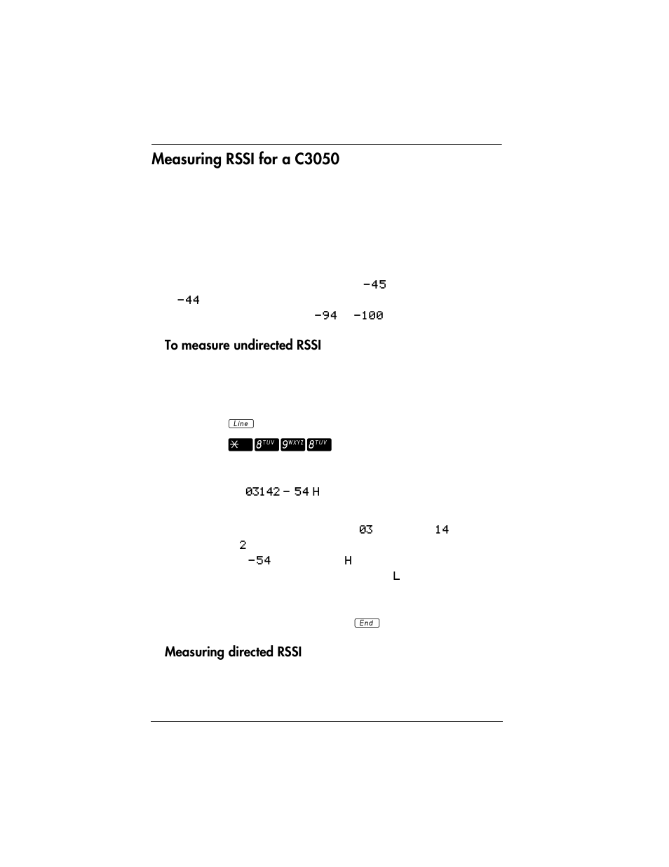 Measuring rssi for a c3050, To measure undirected rssi, Measuring directed rssi | Nortel Networks 03050 User Manual | Page 14 / 22