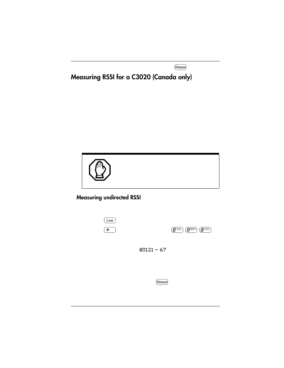 Measuring rssi for a c3020 (canada only), Measuring undirected rssi | Nortel Networks 03050 User Manual | Page 19 / 22