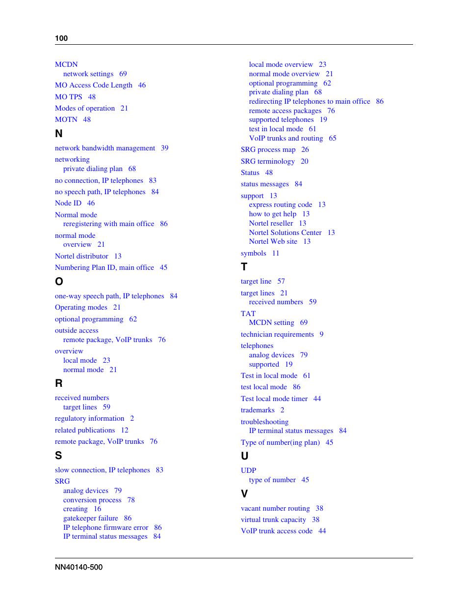 Nortel Networks SRG50 User Manual | Page 100 / 102