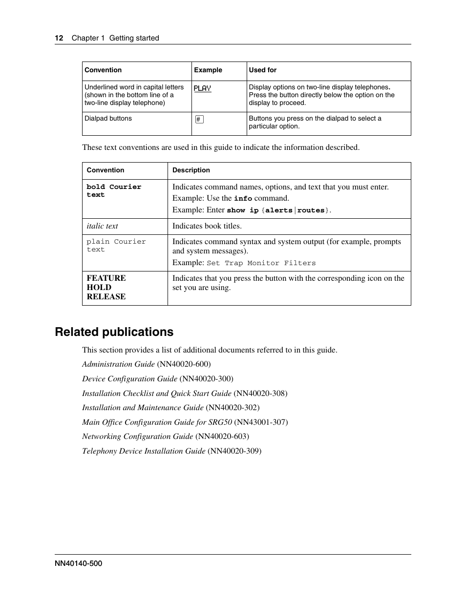 Related publications | Nortel Networks SRG50 User Manual | Page 12 / 102