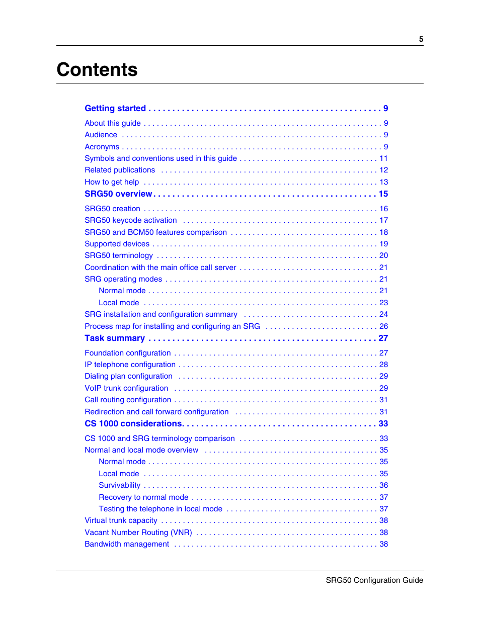 Nortel Networks SRG50 User Manual | Page 5 / 102