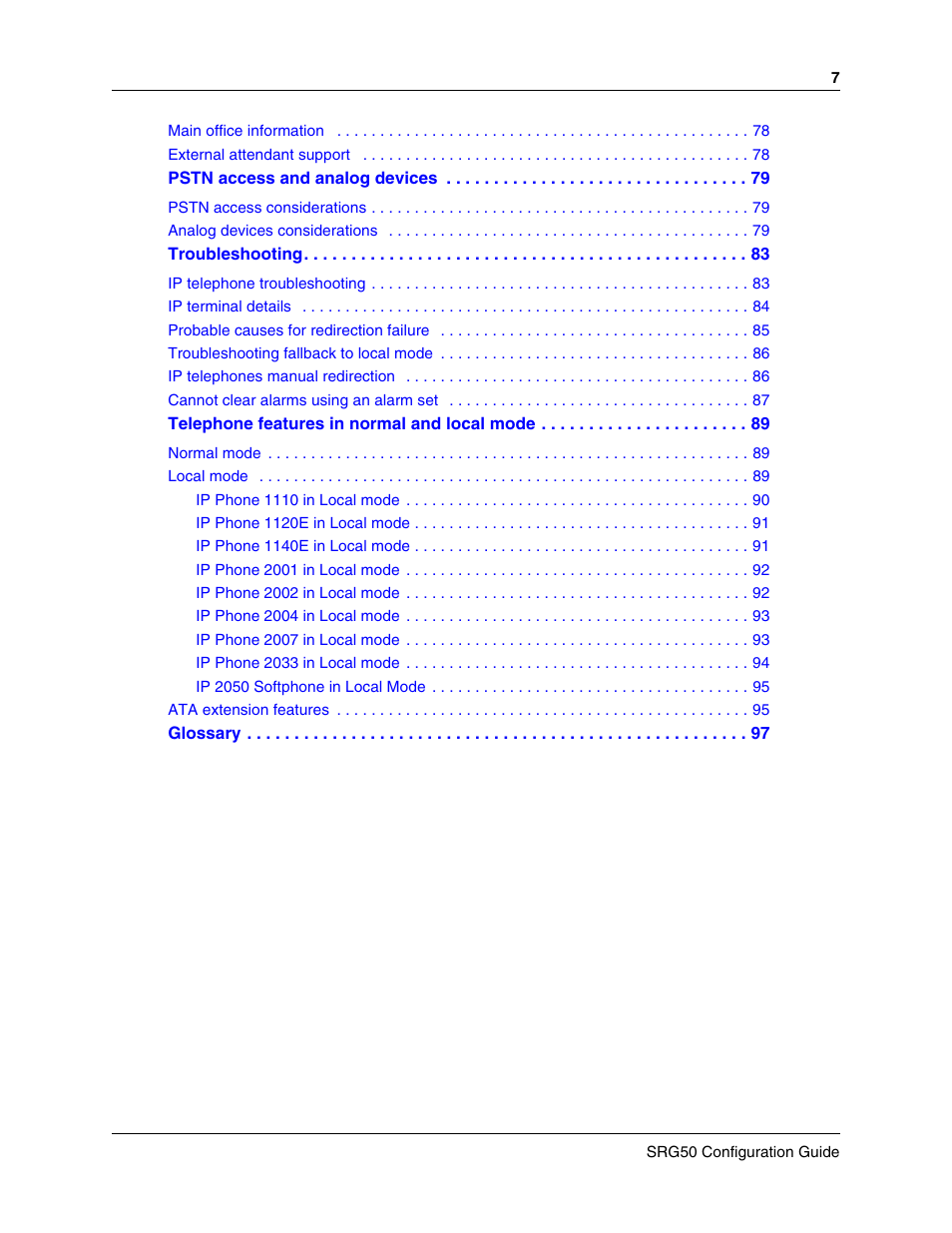 Nortel Networks SRG50 User Manual | Page 7 / 102