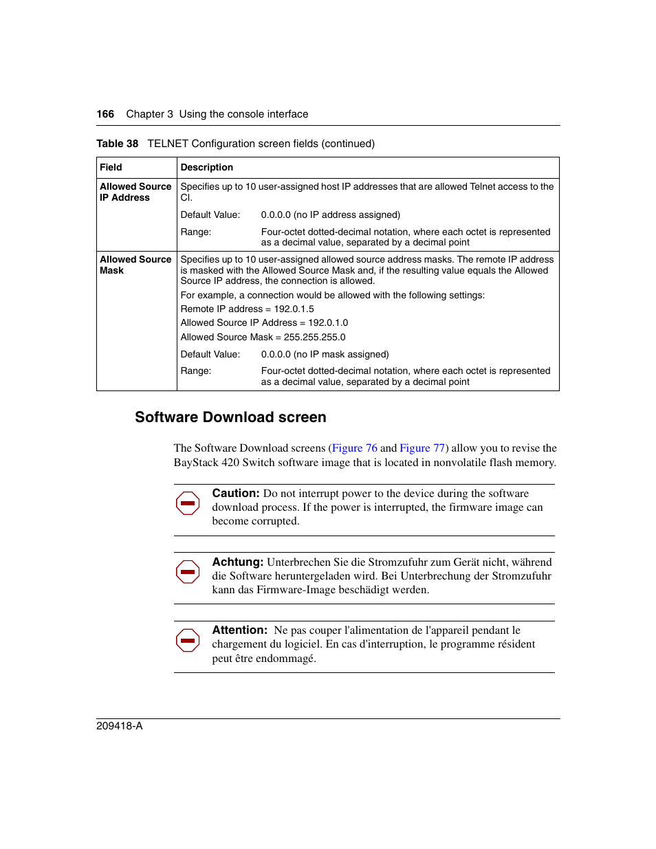 Software download screen, Software download screen” on | Nortel Networks 1000ASE-XD User Manual | Page 166 / 214