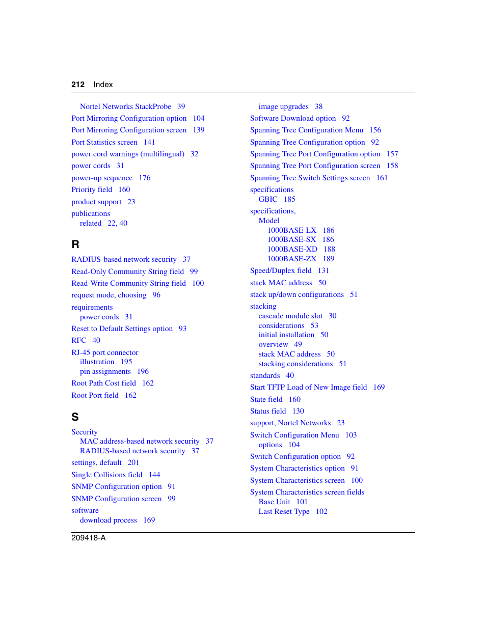 Nortel Networks 1000ASE-XD User Manual | Page 212 / 214