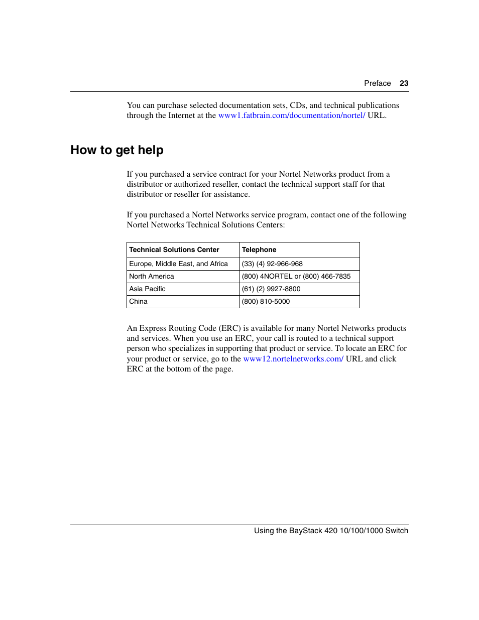 How to get help | Nortel Networks 1000ASE-XD User Manual | Page 23 / 214