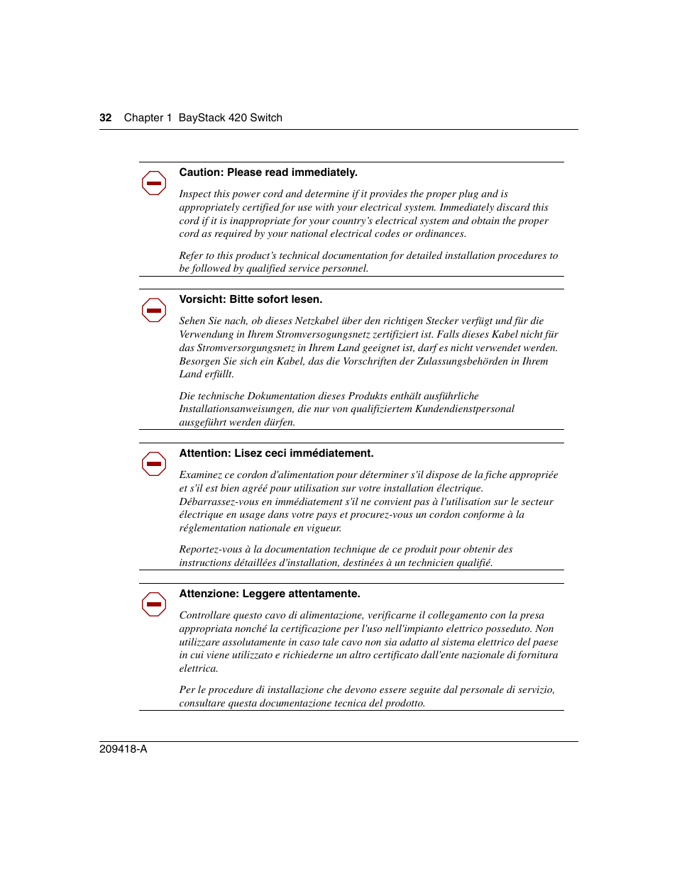 Nortel Networks 1000ASE-XD User Manual | Page 32 / 214