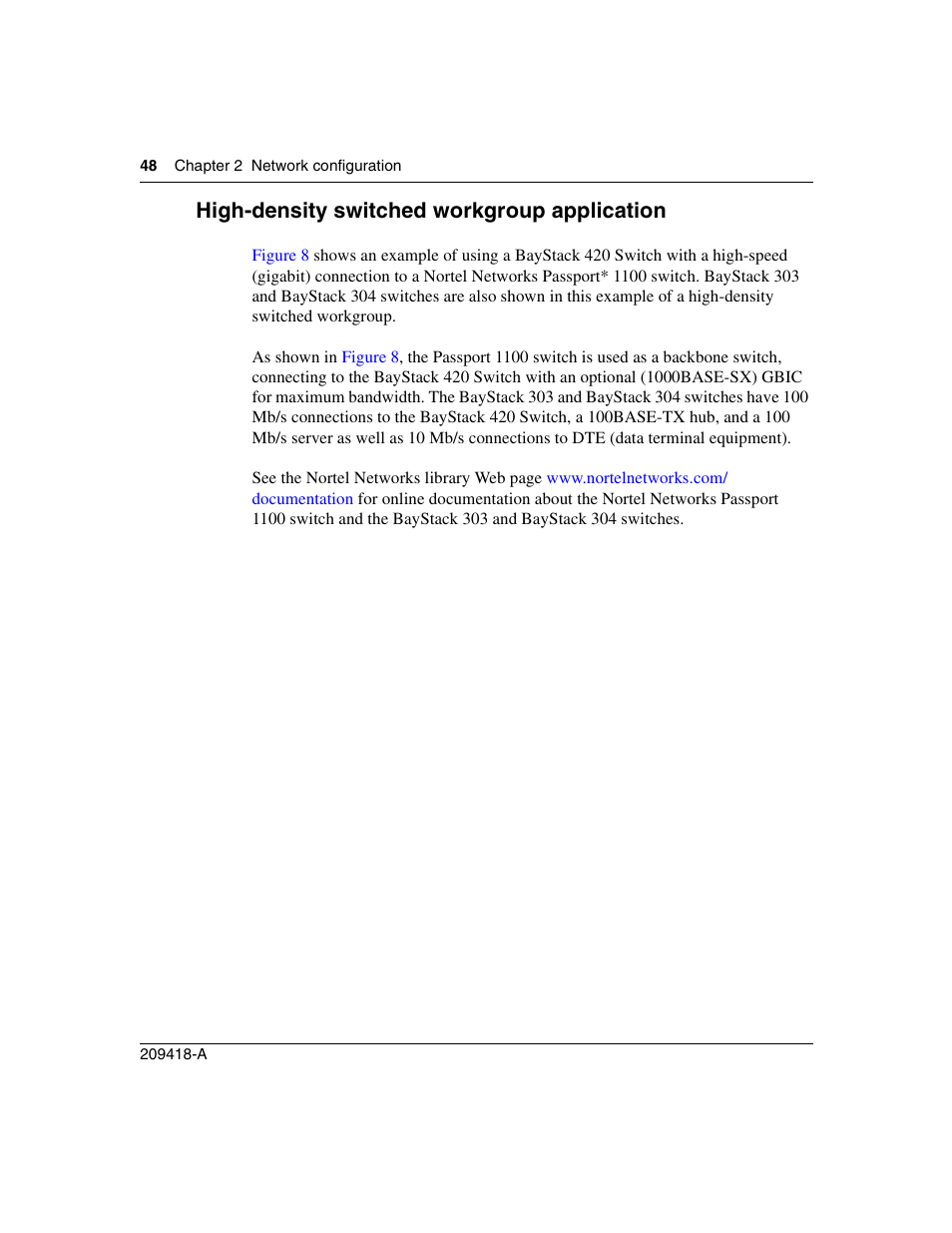 High-density switched workgroup application | Nortel Networks 1000ASE-XD User Manual | Page 48 / 214