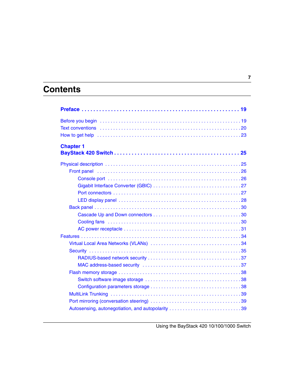 Nortel Networks 1000ASE-XD User Manual | Page 7 / 214