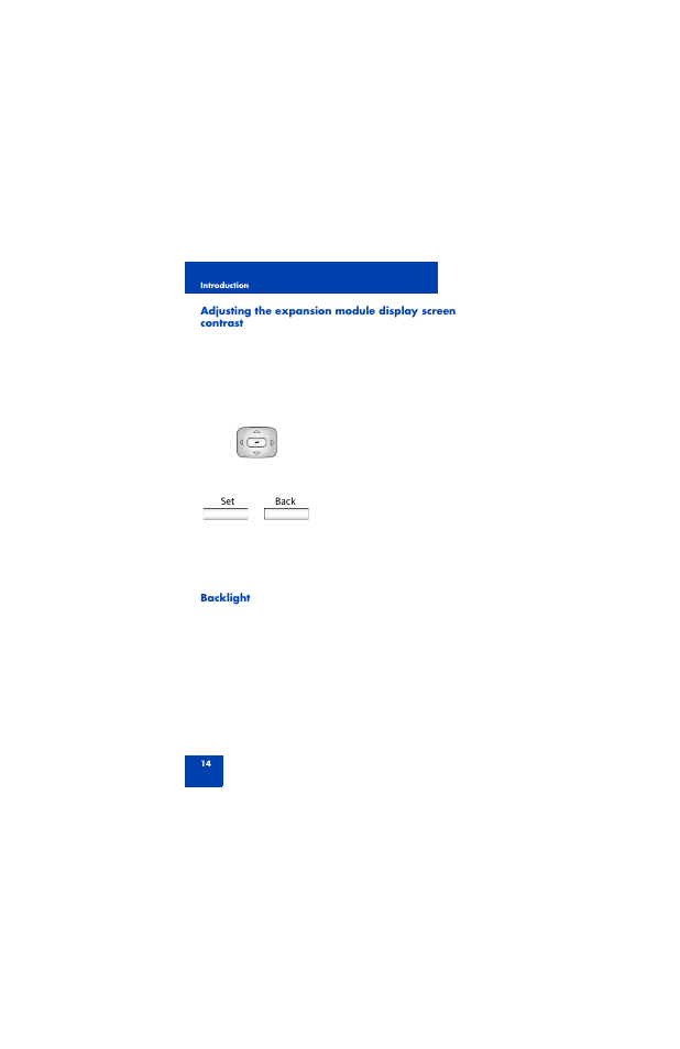 Backlight | Nortel Networks 1100 Series User Manual | Page 14 / 24