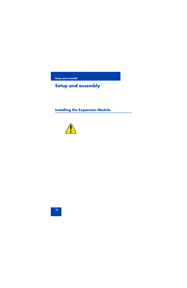 Setup and assembly, Installing the expansion module | Nortel Networks 1100 Series User Manual | Page 16 / 24