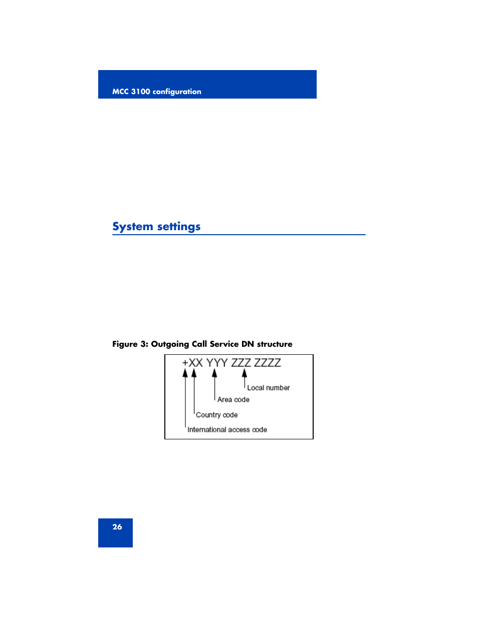 System settings | Nortel Networks 3100 User Manual | Page 26 / 72