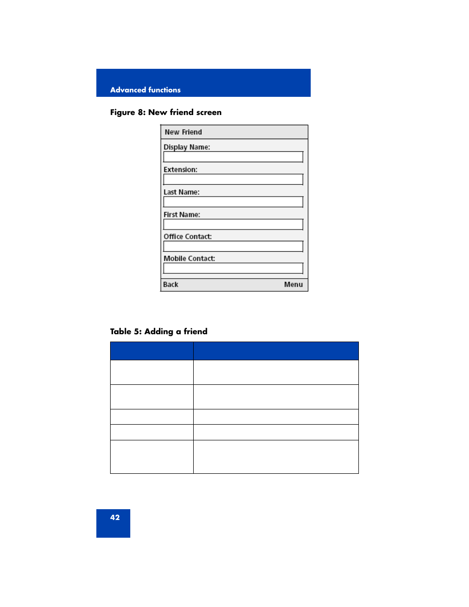 New friend screen” on | Nortel Networks 3100 User Manual | Page 42 / 72