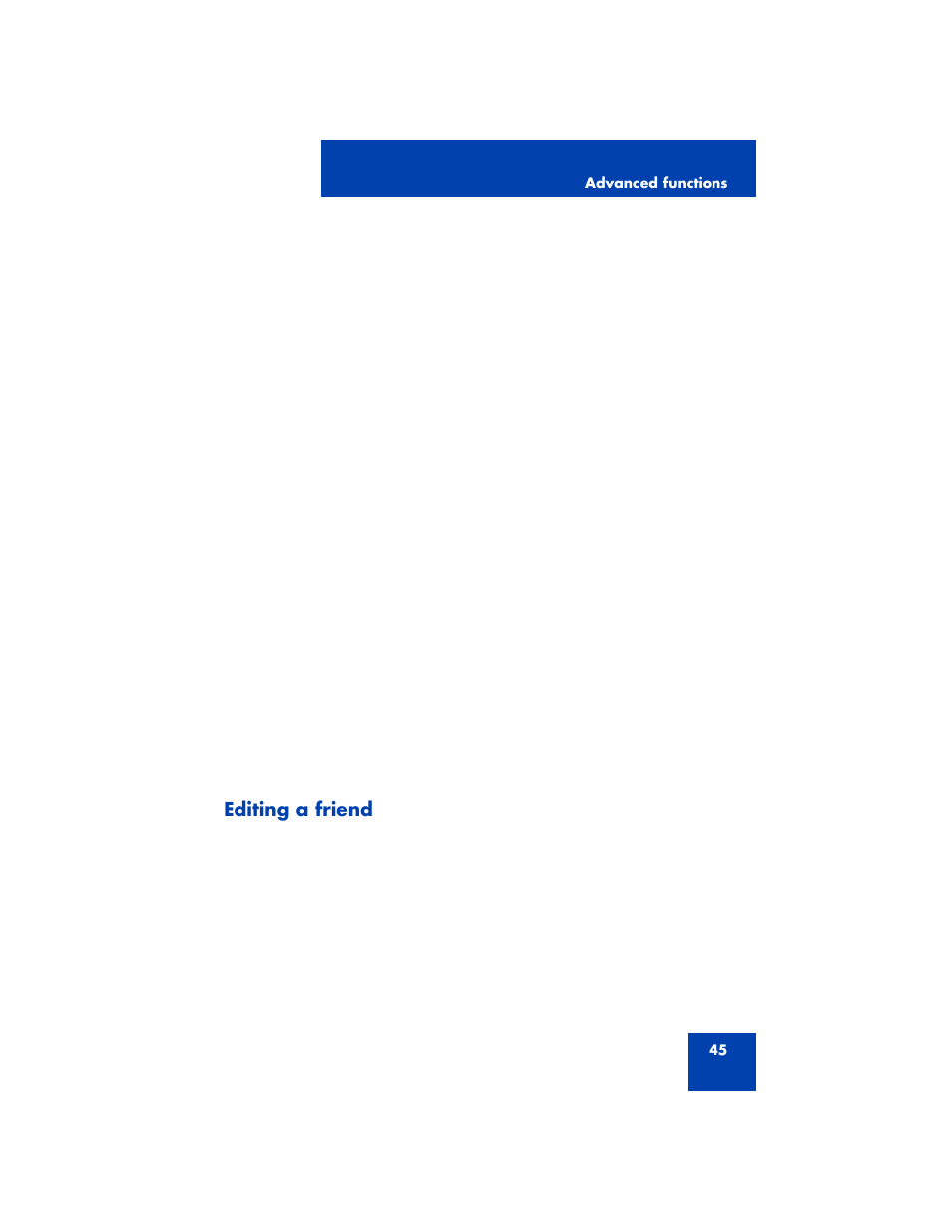 Editing a friend | Nortel Networks 3100 User Manual | Page 45 / 72
