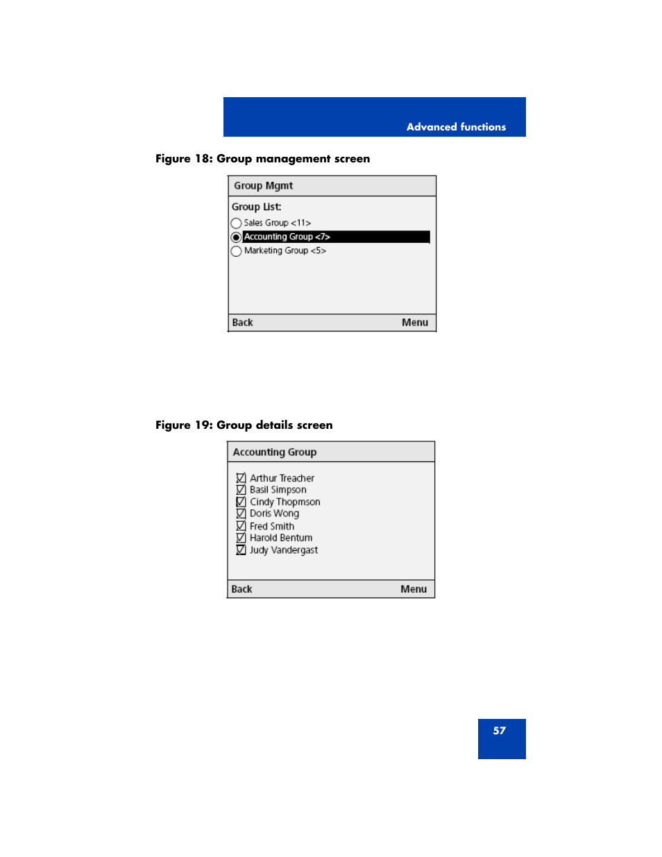 Group management | Nortel Networks 3100 User Manual | Page 57 / 72