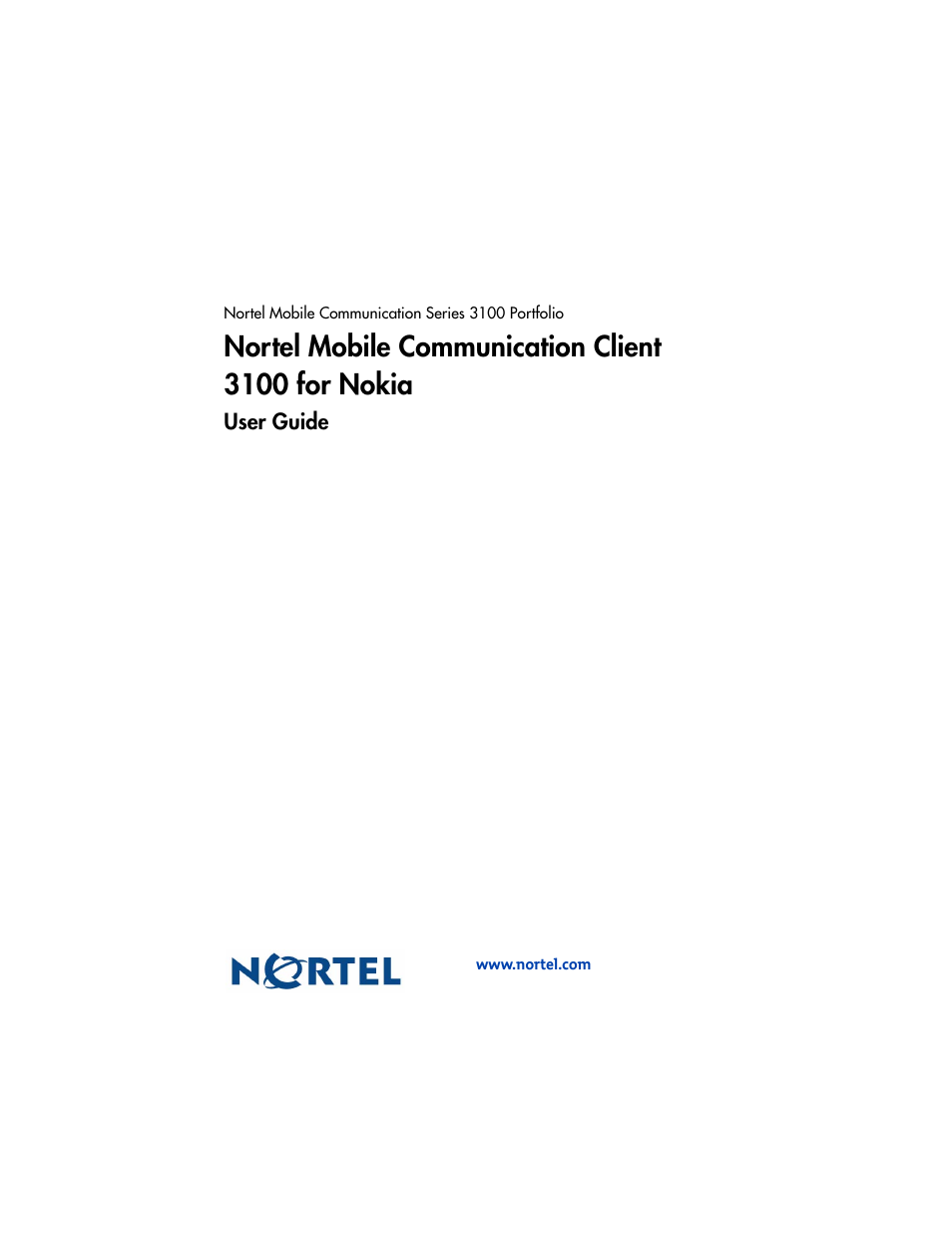 Nortel mobile communication client 3100 for nokia, User guide | Nortel Networks 3100 User Manual | Page 72 / 72