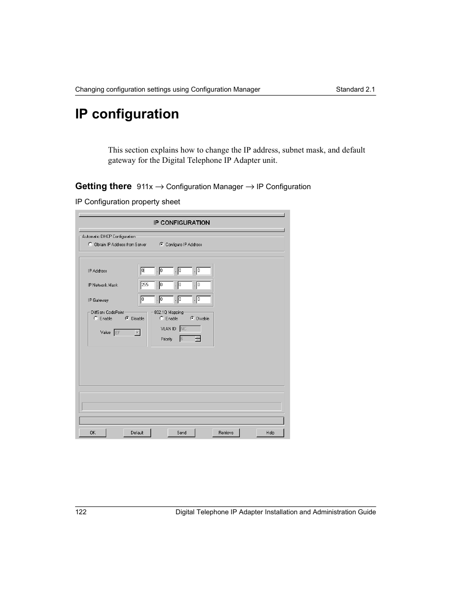 Ip configuration | Nortel Networks M3310 User Manual | Page 122 / 264