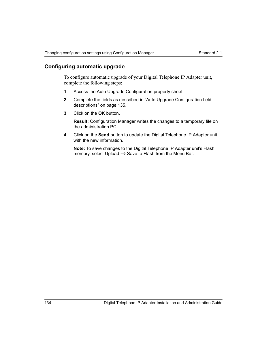 Configuring automatic upgrade | Nortel Networks M3310 User Manual | Page 134 / 264