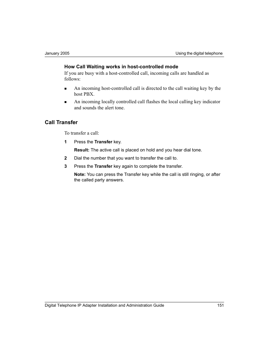 Call transfer | Nortel Networks M3310 User Manual | Page 151 / 264