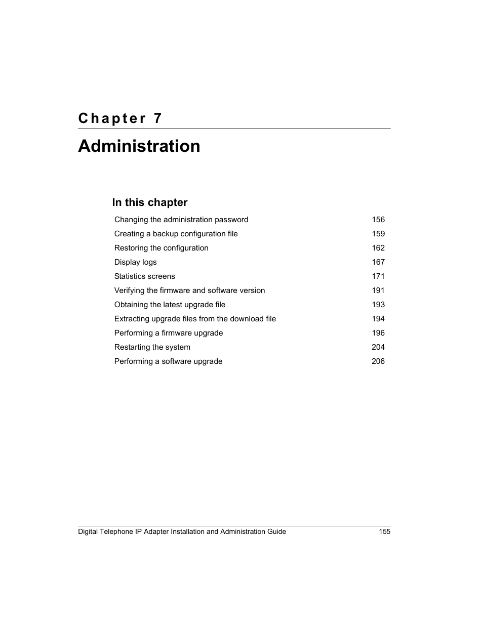 Administration | Nortel Networks M3310 User Manual | Page 155 / 264