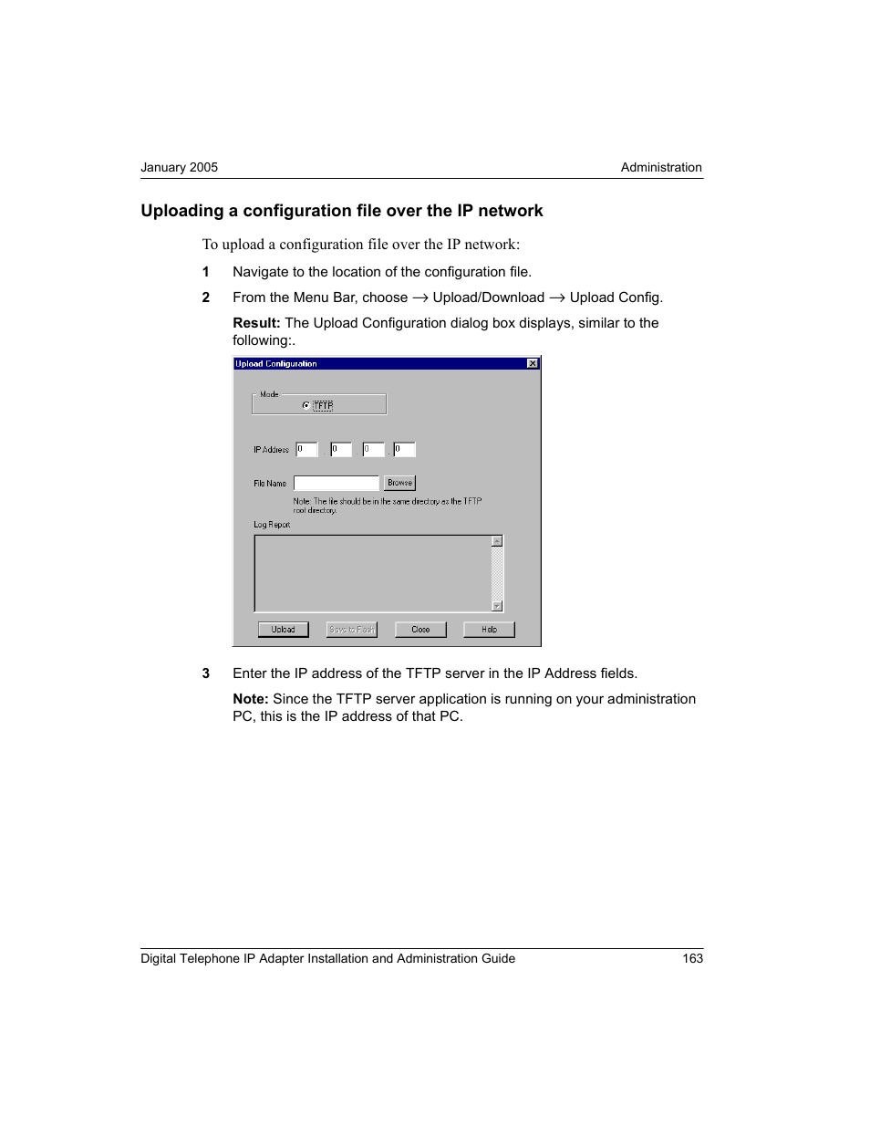 Uploading a configuration file over the ip network | Nortel Networks M3310 User Manual | Page 163 / 264