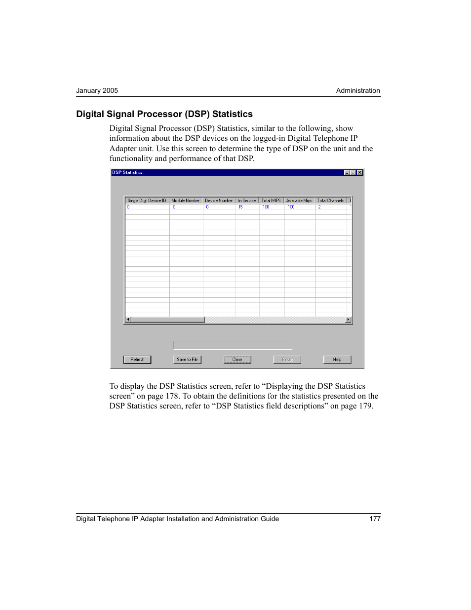 Digital signal processor (dsp) statistics | Nortel Networks M3310 User Manual | Page 177 / 264