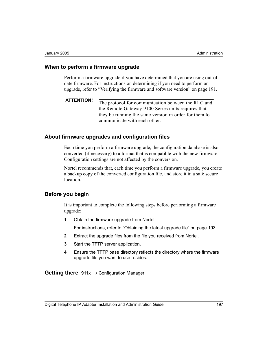 When to perform a firmware upgrade, About firmware upgrades and configuration files, Before you begin | Nortel Networks M3310 User Manual | Page 197 / 264