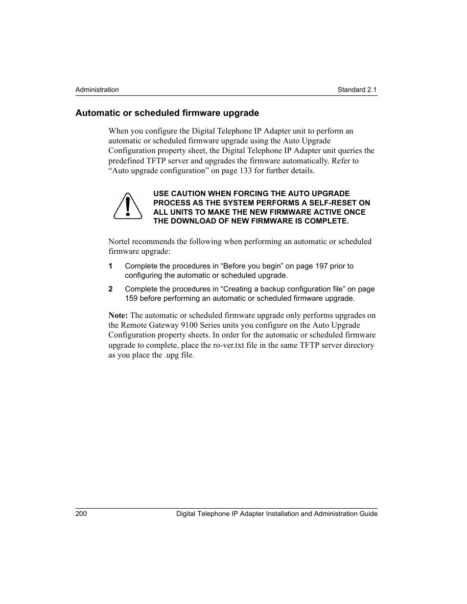 Automatic or scheduled firmware upgrade | Nortel Networks M3310 User Manual | Page 200 / 264