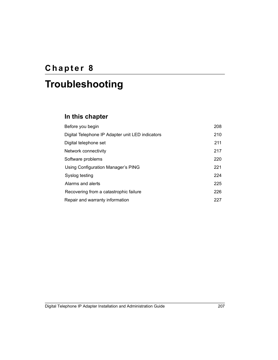 Troubleshooting | Nortel Networks M3310 User Manual | Page 207 / 264