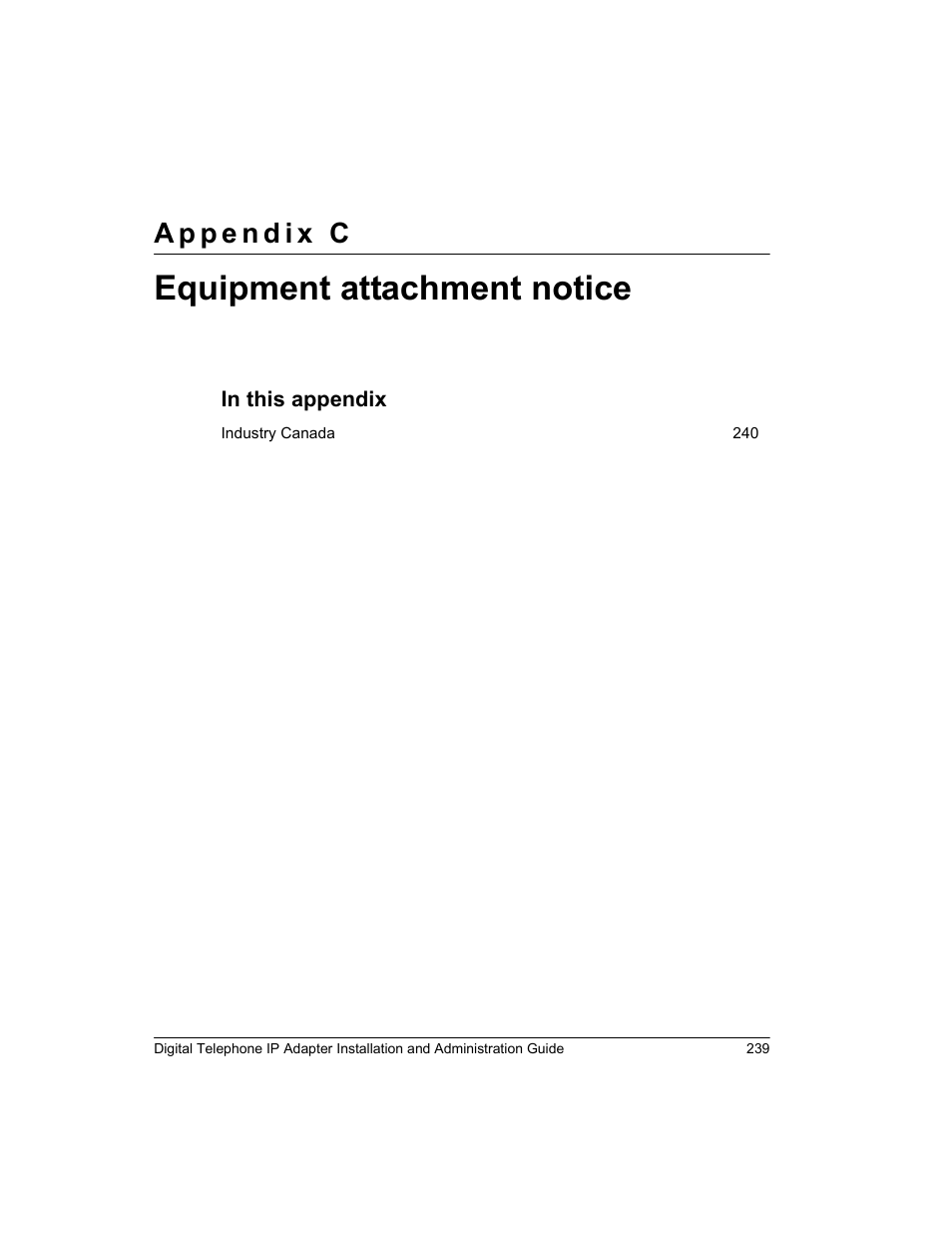 Equipment attachment notice | Nortel Networks M3310 User Manual | Page 239 / 264